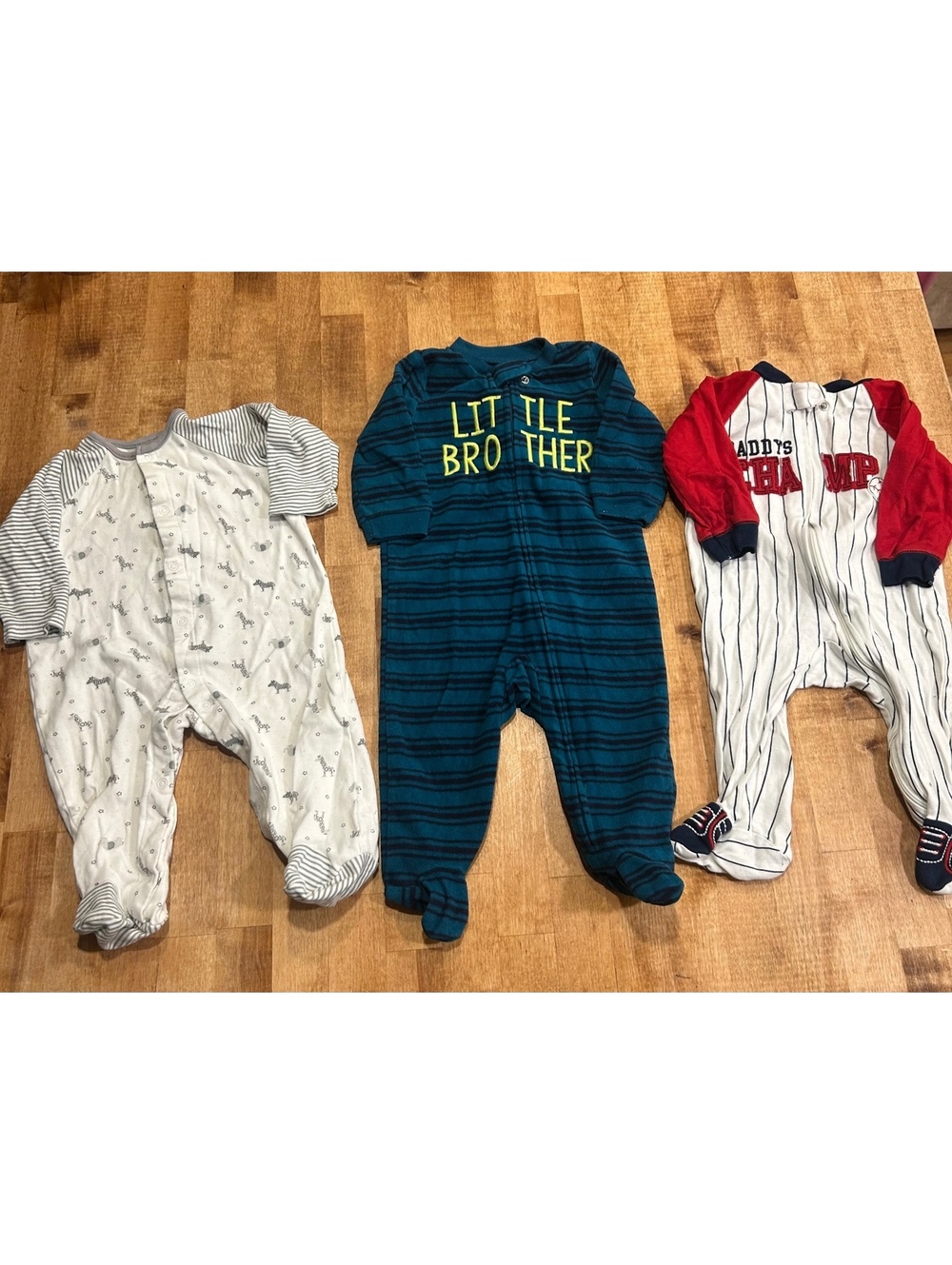 Set of 3 Baby Footed Pajamas Sleepers 3-6 Months